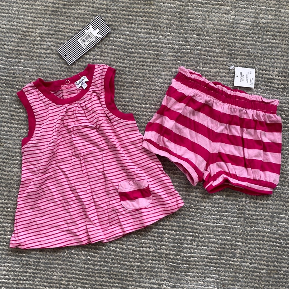 NWT SPLENDID Girls Pink Top & Shorts Set - 6-12M & 12-18M